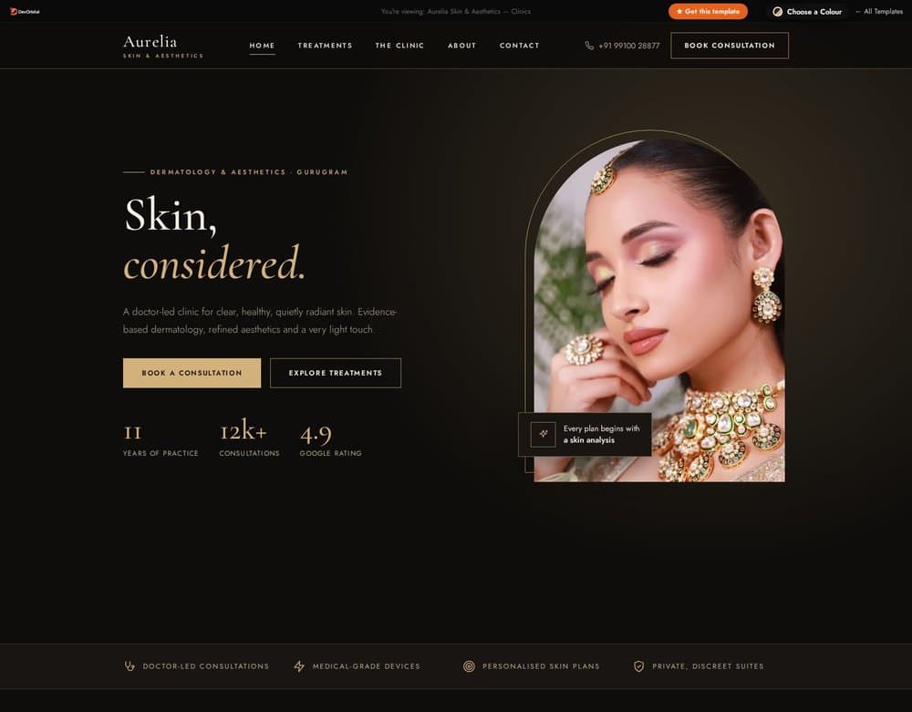 Aurelia Skin & Aesthetics template preview