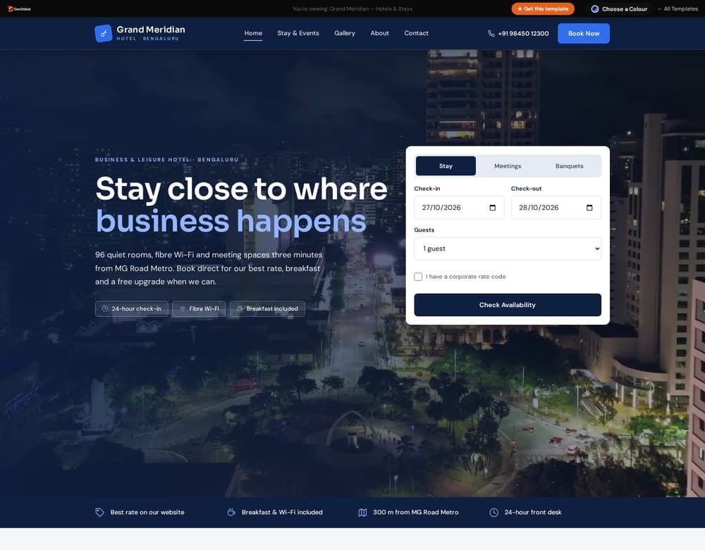 Grand Meridian template preview