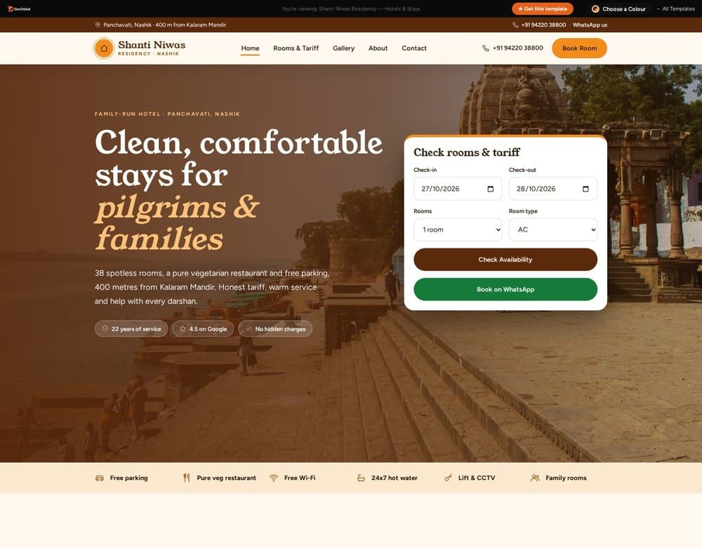 Shanti Niwas Residency template preview