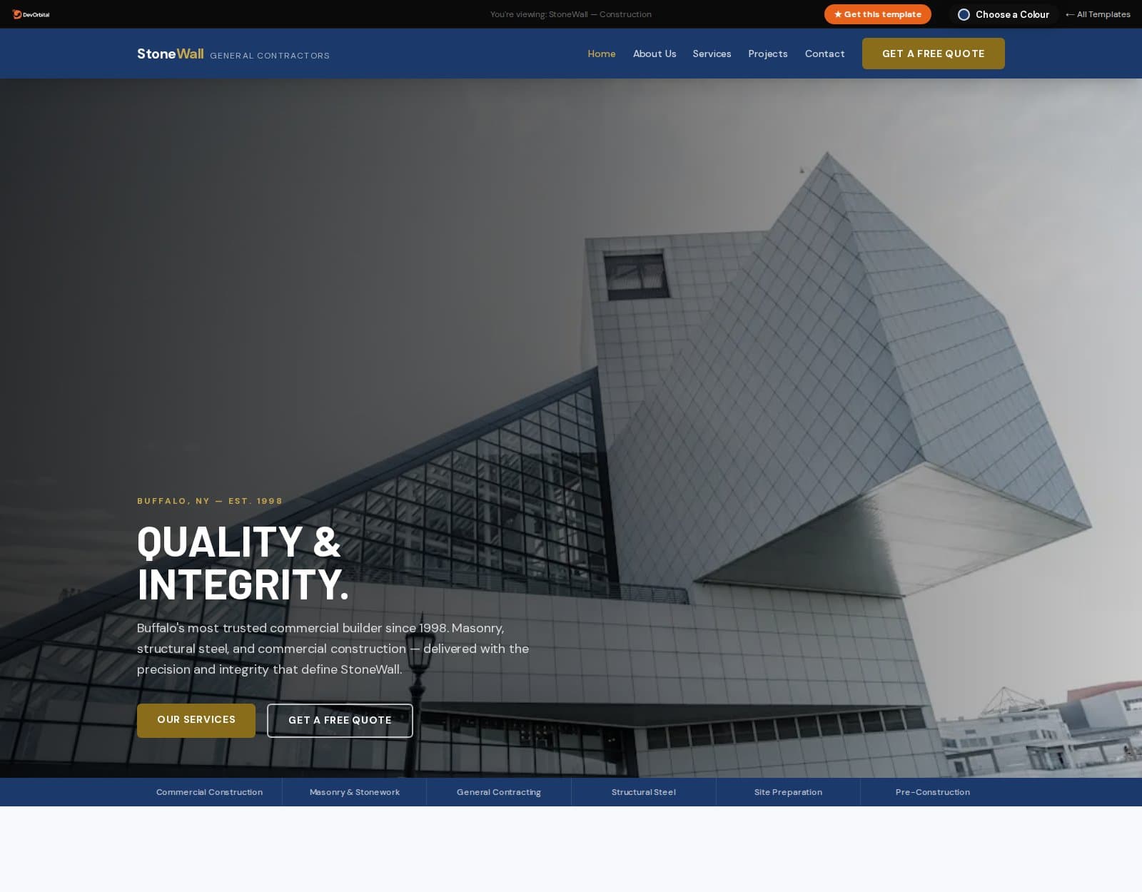 StoneWall Review: Inside This Construction Website Template preview