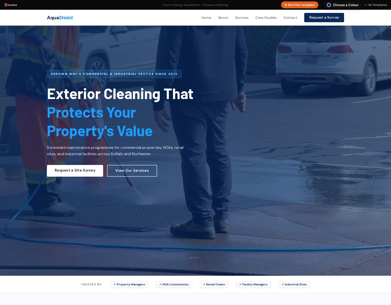 AquaShield Review: Inside This Pressure Washing Website Template preview